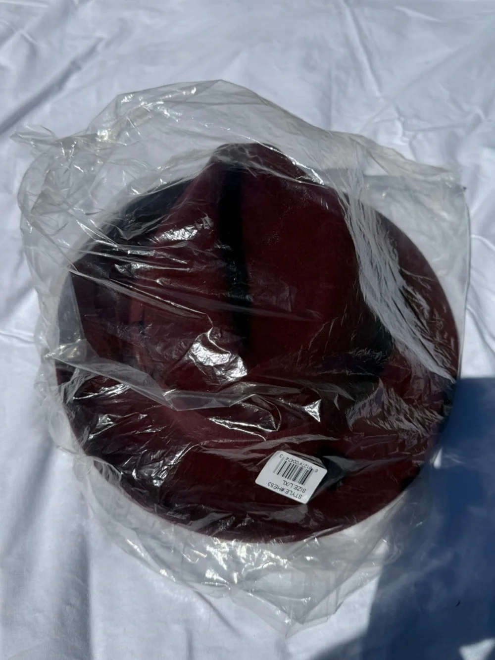 Men's Wool Fedora Hat - Burgundy - Picture 5 of 7